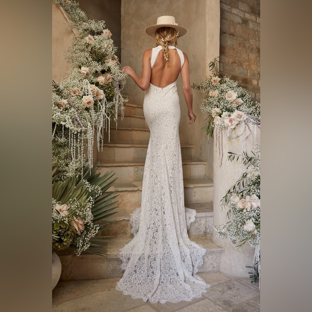Lulu’s Love Everlasting White Floral Lace Mermaid Maxi Dress